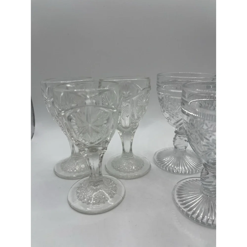 Set Of 5‎ Cut Glass Cordial Glasses Mixed Designs